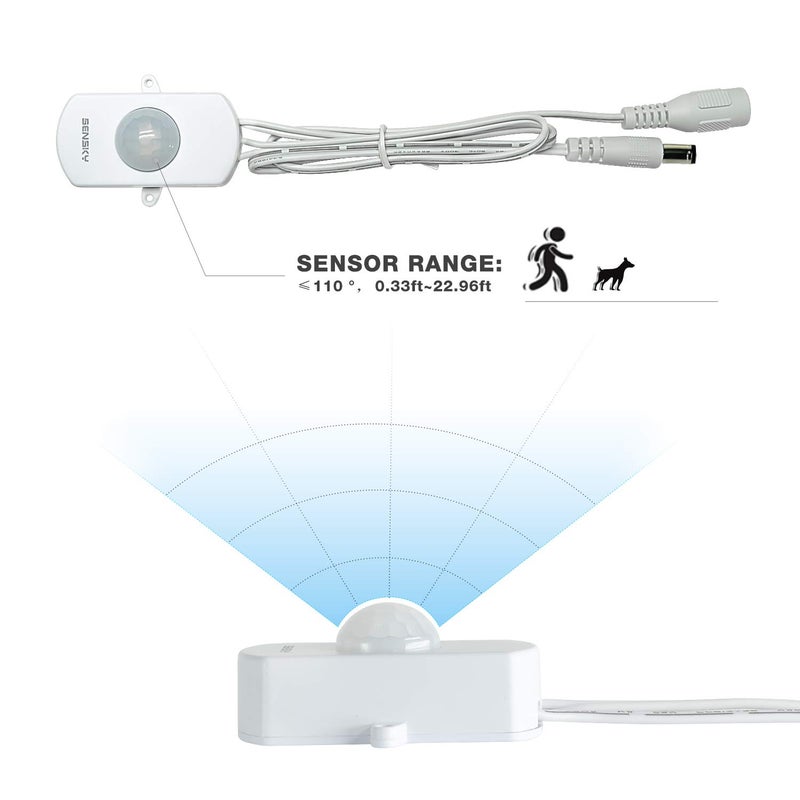 SENSKY BS010WL DC 12v to 24v Mini Pir Motion Sensor Switch Occupancy Sensor Switch for DIY LED Lighting (Light Sensor, Delay Time, Sensor Distance, Adjustable) - Image 4